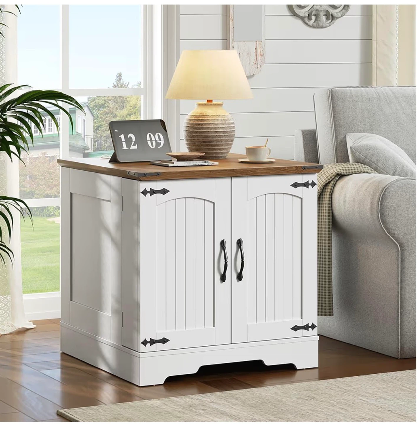 Hoobro Side Table with Charging Station - New in Box! - photo 2