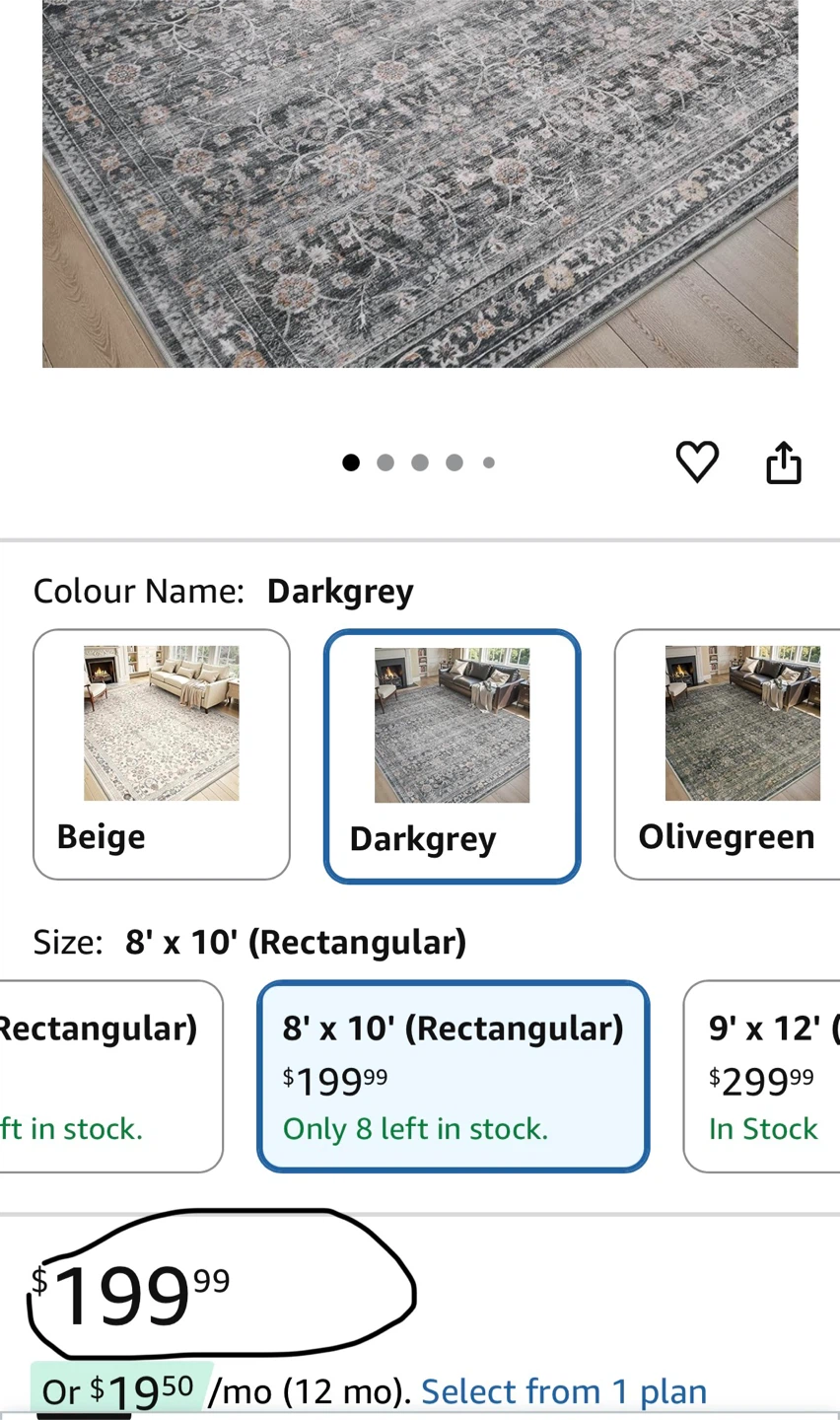 Dark Grey Area Rug 8' x 10' - photo 5