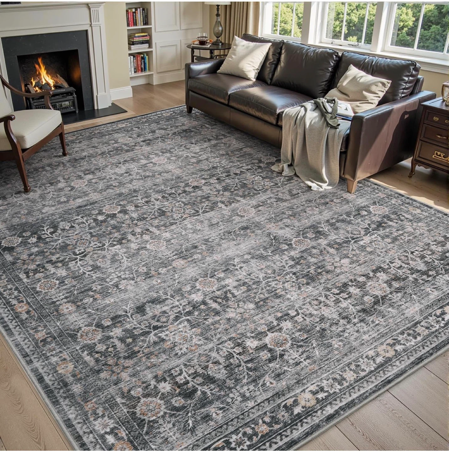 Dark Grey Area Rug 8' x 10'