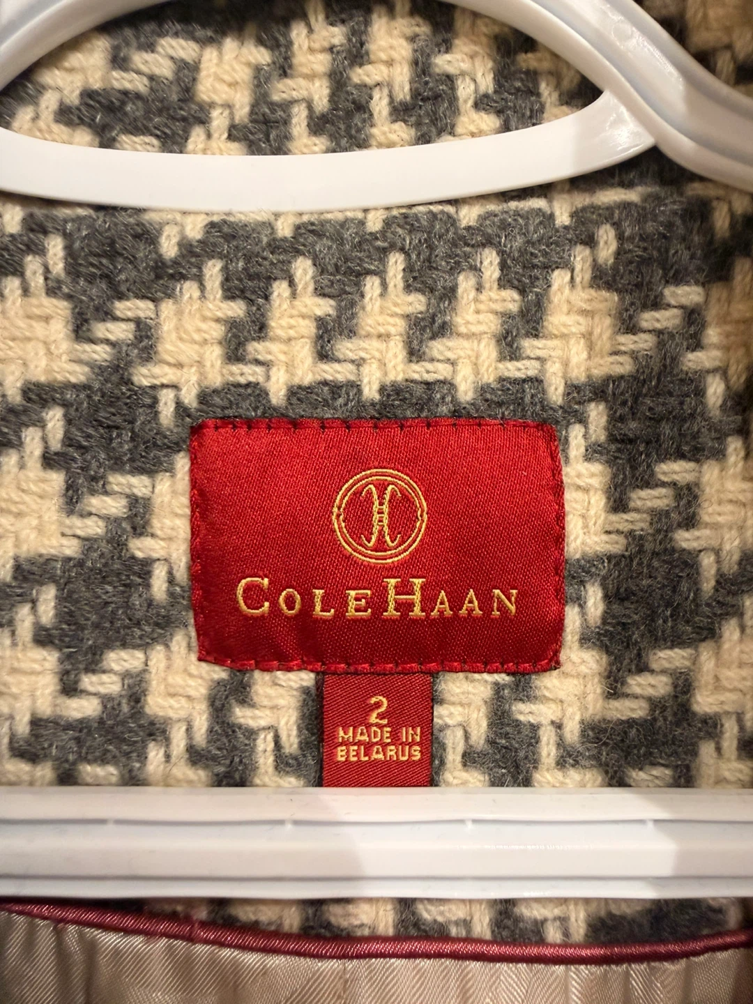 Cole Haan Wool Blend Houndstooth Coat -  Size 2🏆 - photo 2