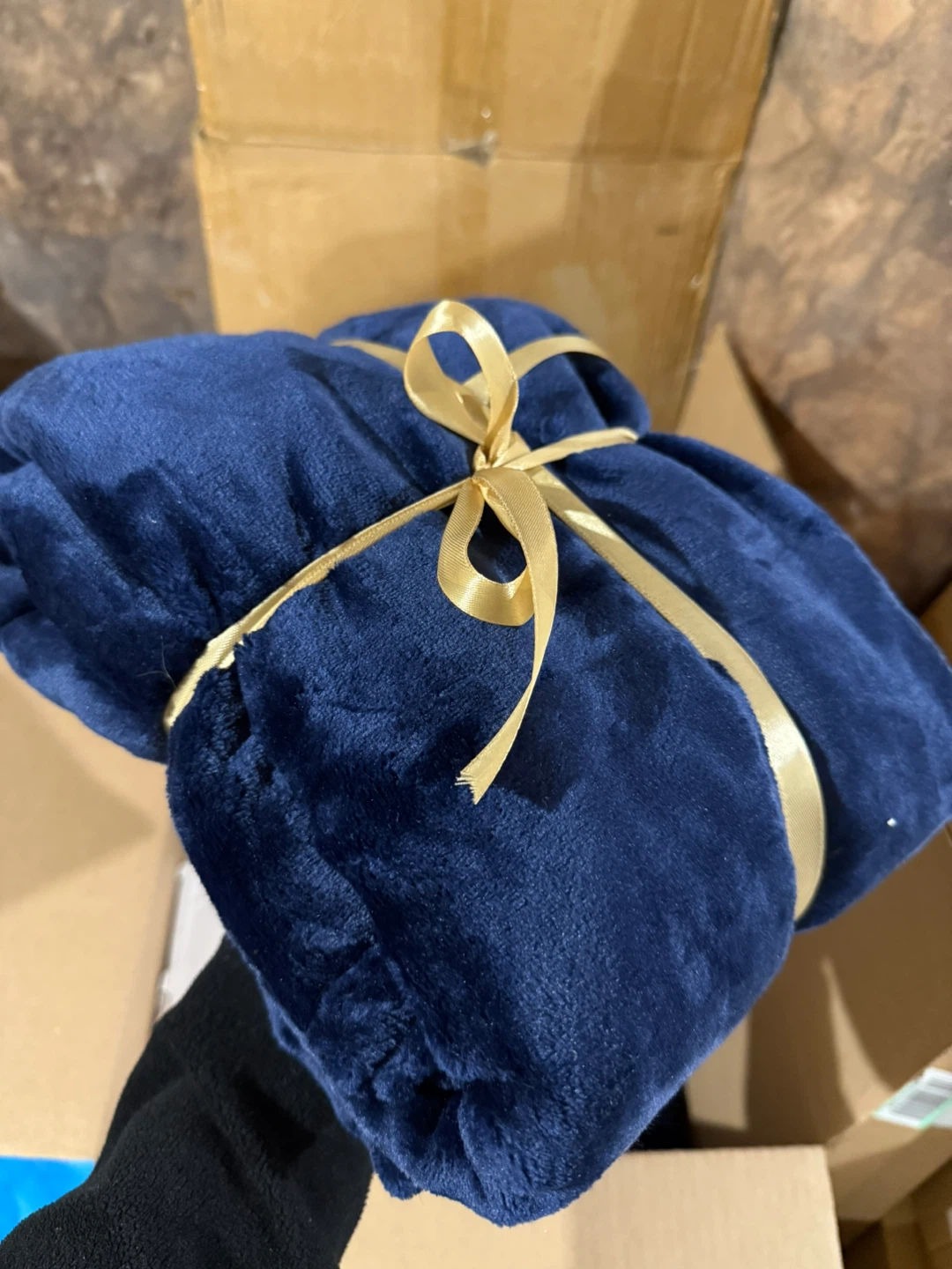 50x60” Throw Blanket Navy Blue Fleece Plush - NEW