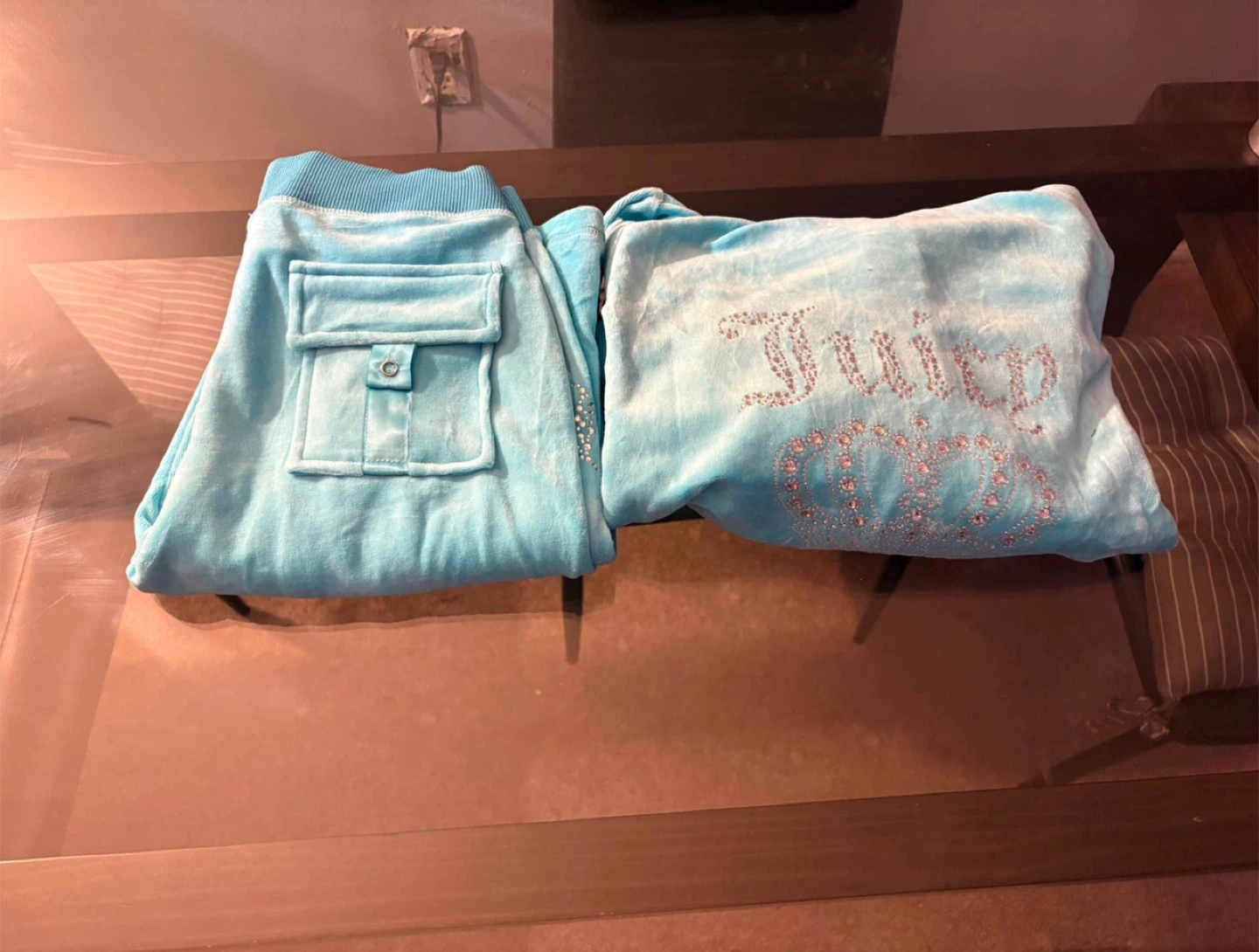 Juicy Couture OG Velour Tracksuit - Light Blue - photo 3