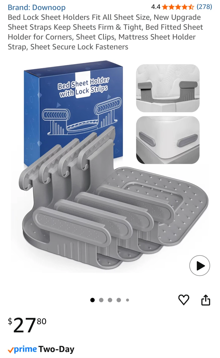 New in box - Bed Lock Sheet Holders for Corners