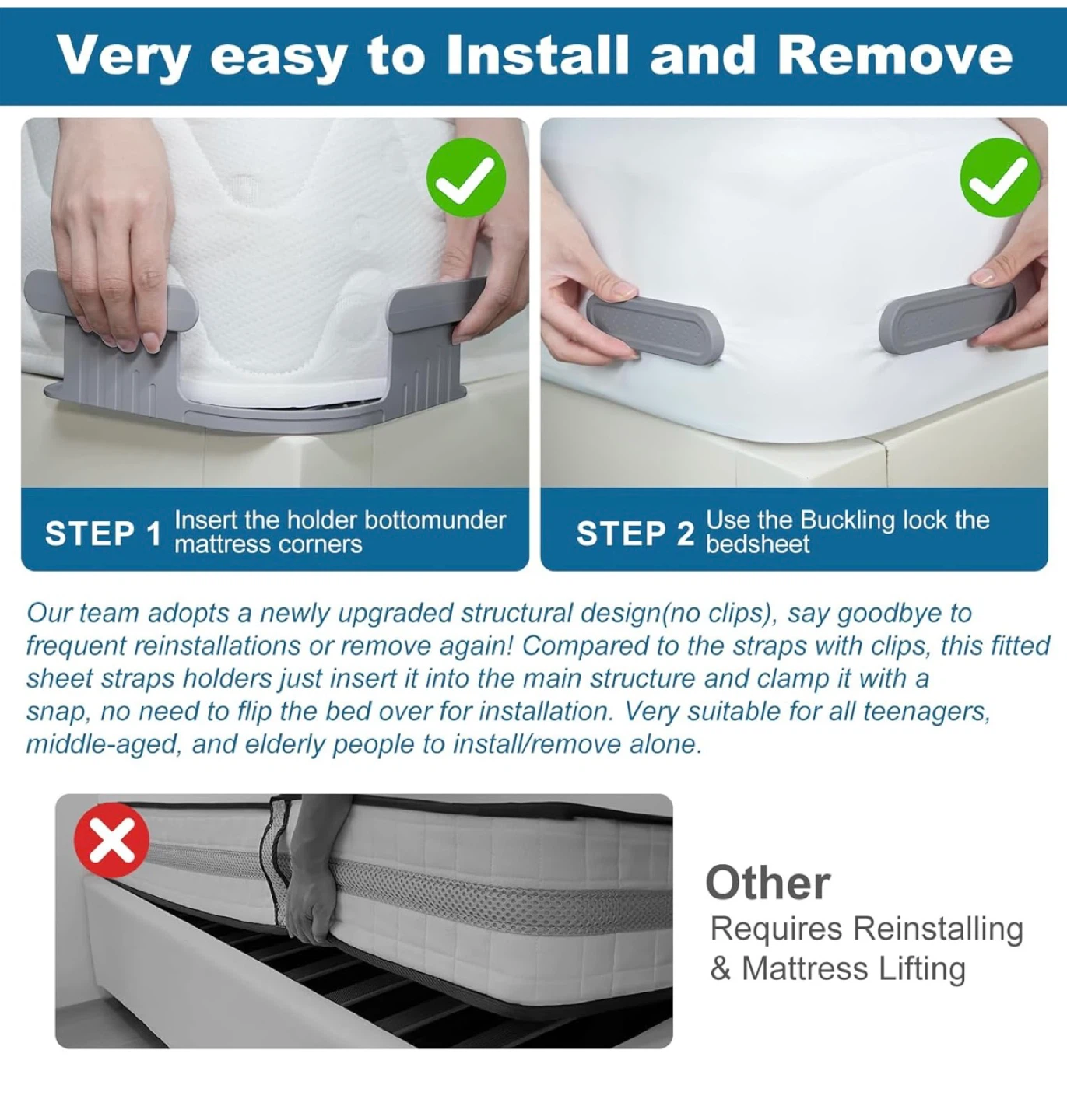 New in box - Bed Lock Sheet Holders for Corners - photo 3