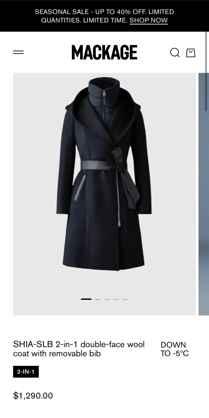 Mackage Shia-SLB 2-in-1 Wool Coat