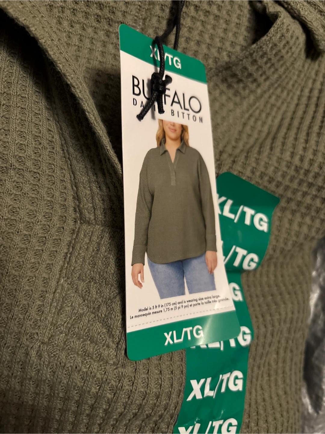 New Buffalo David Bitton Waffle Knit Top XL - photo 2