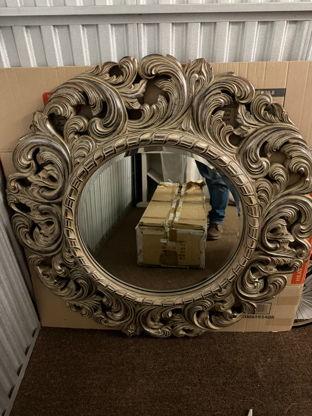 Ornate Round Wall Mirror