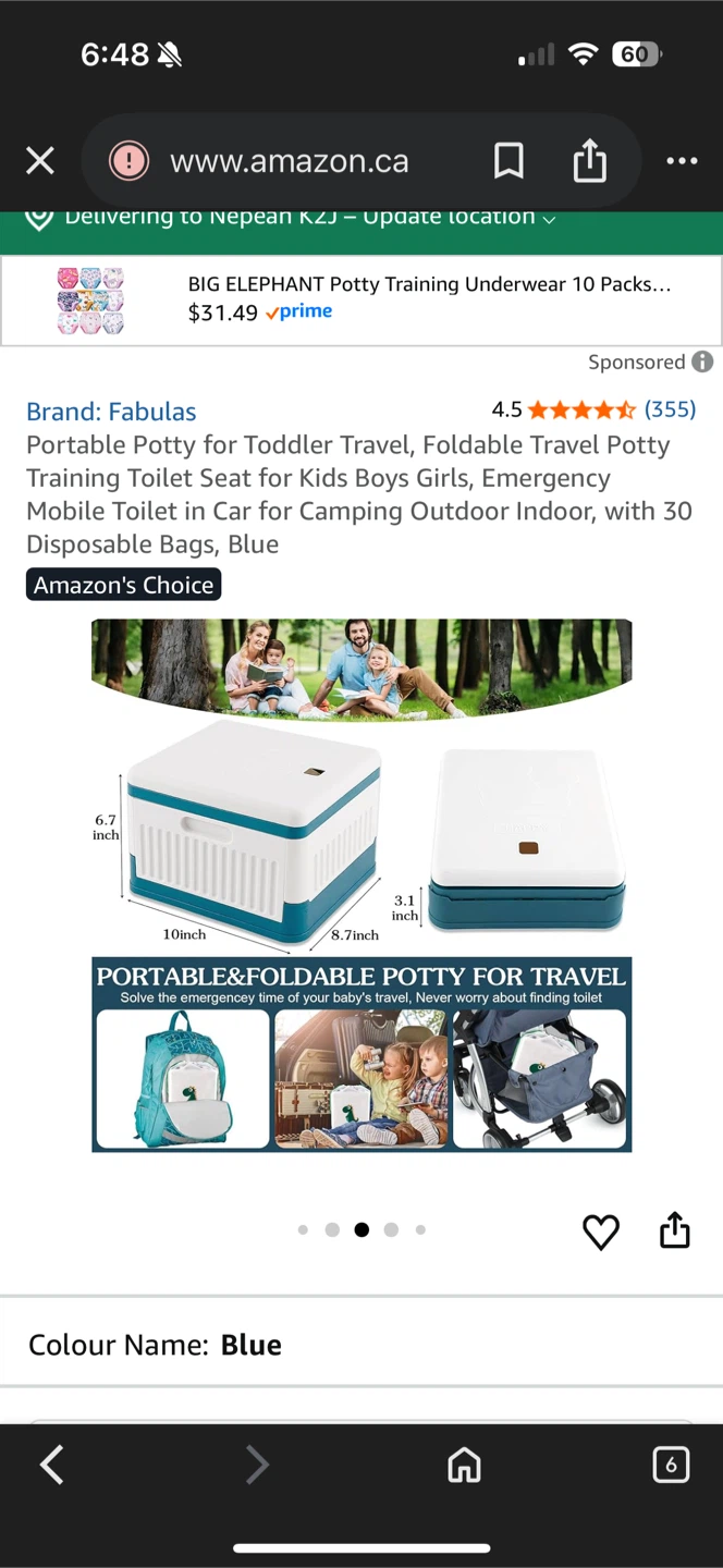Fabulas Portable Potty - Blue - photo 4