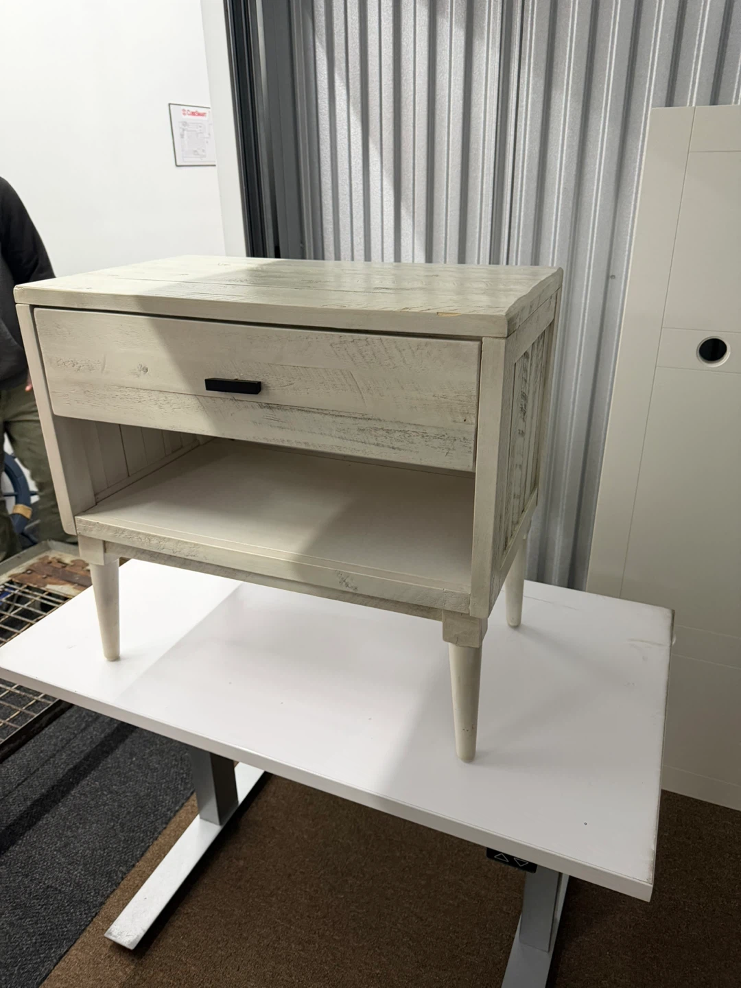 Whitewashed Wood Nightstand - photo 2