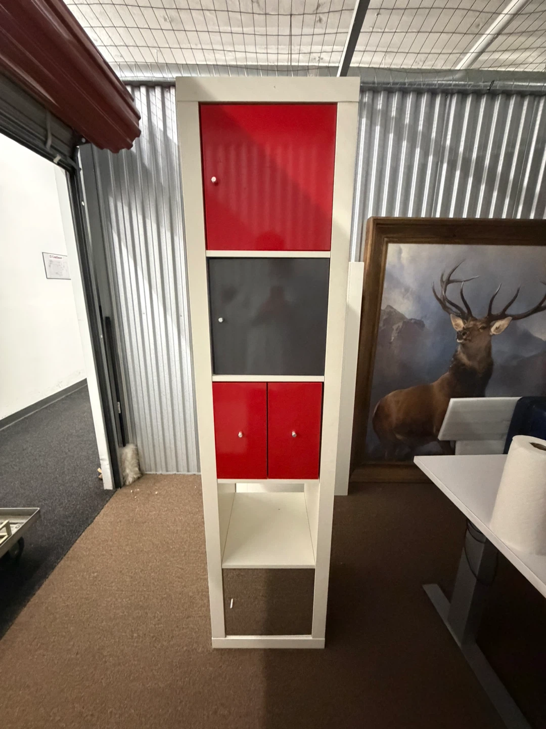 Red & Gray Storage Cabinet / TV Stand