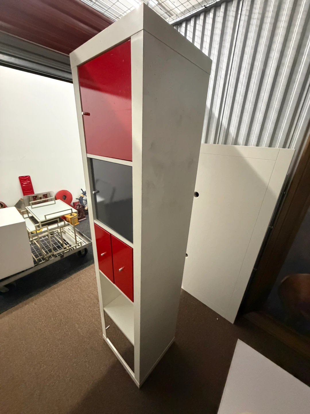 Red & Gray Storage Cabinet / TV Stand - photo 2