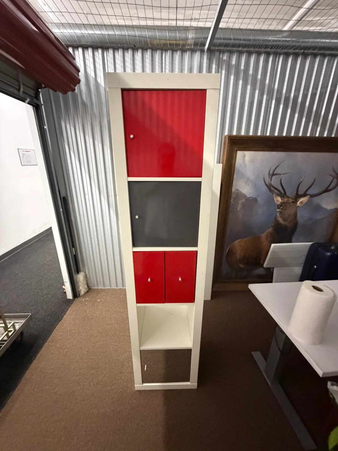 Red & Gray Storage Cabinet / TV Stand - photo 5