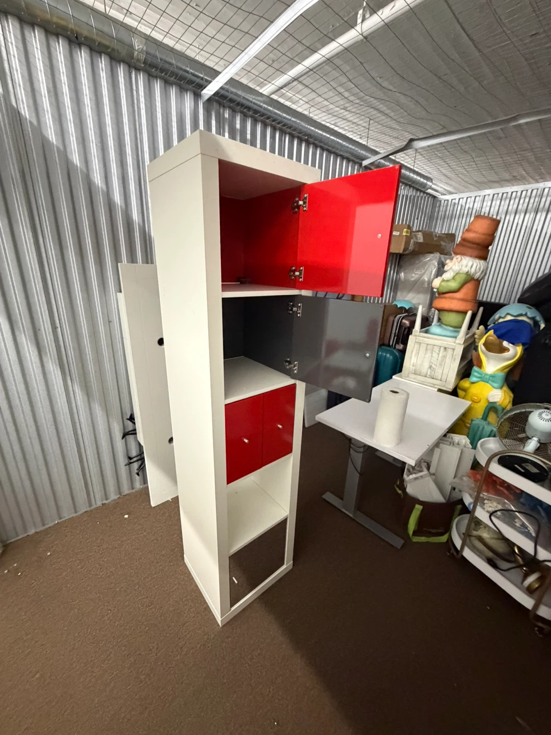 Red & Gray Storage Cabinet / TV Stand - photo 3