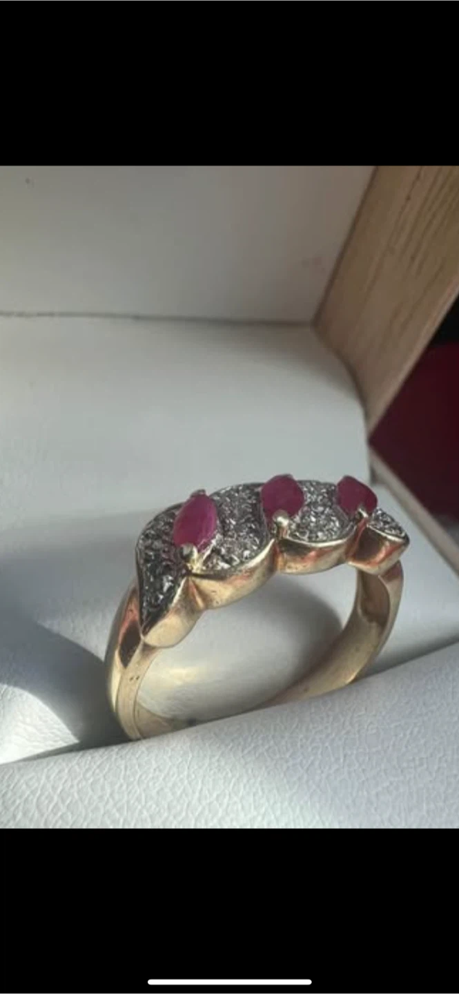 Ruby and Diamond 10K Gold Ring - photo 5