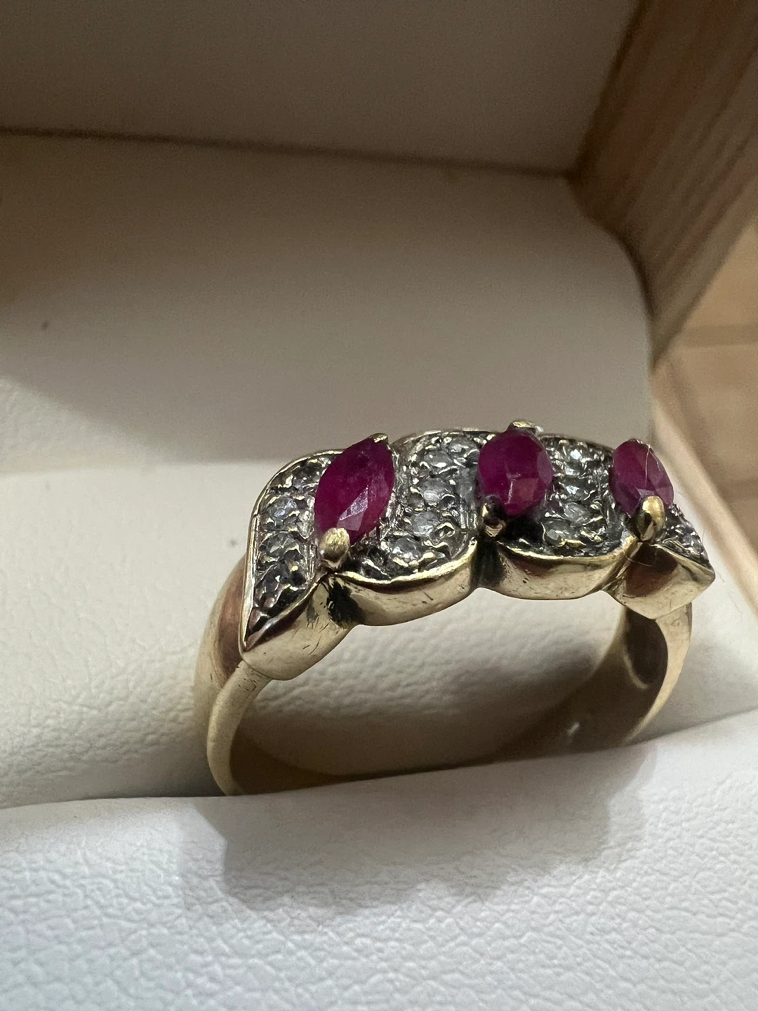 Ruby and Diamond 10K Gold Ring
