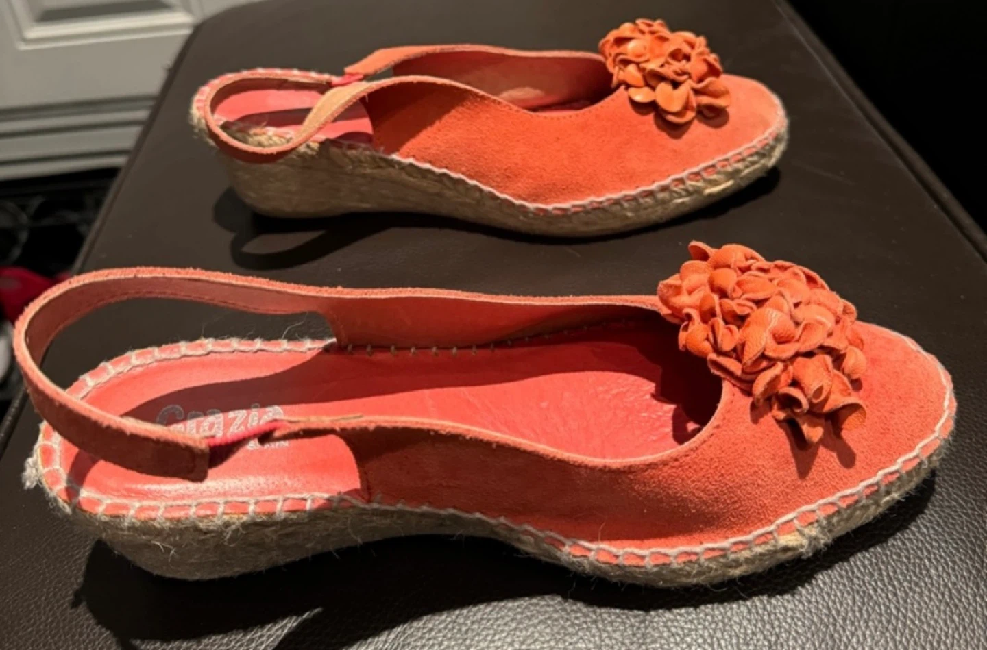 Grazia Orange Espadrille Wedge Sandals - Size 6 - photo 2