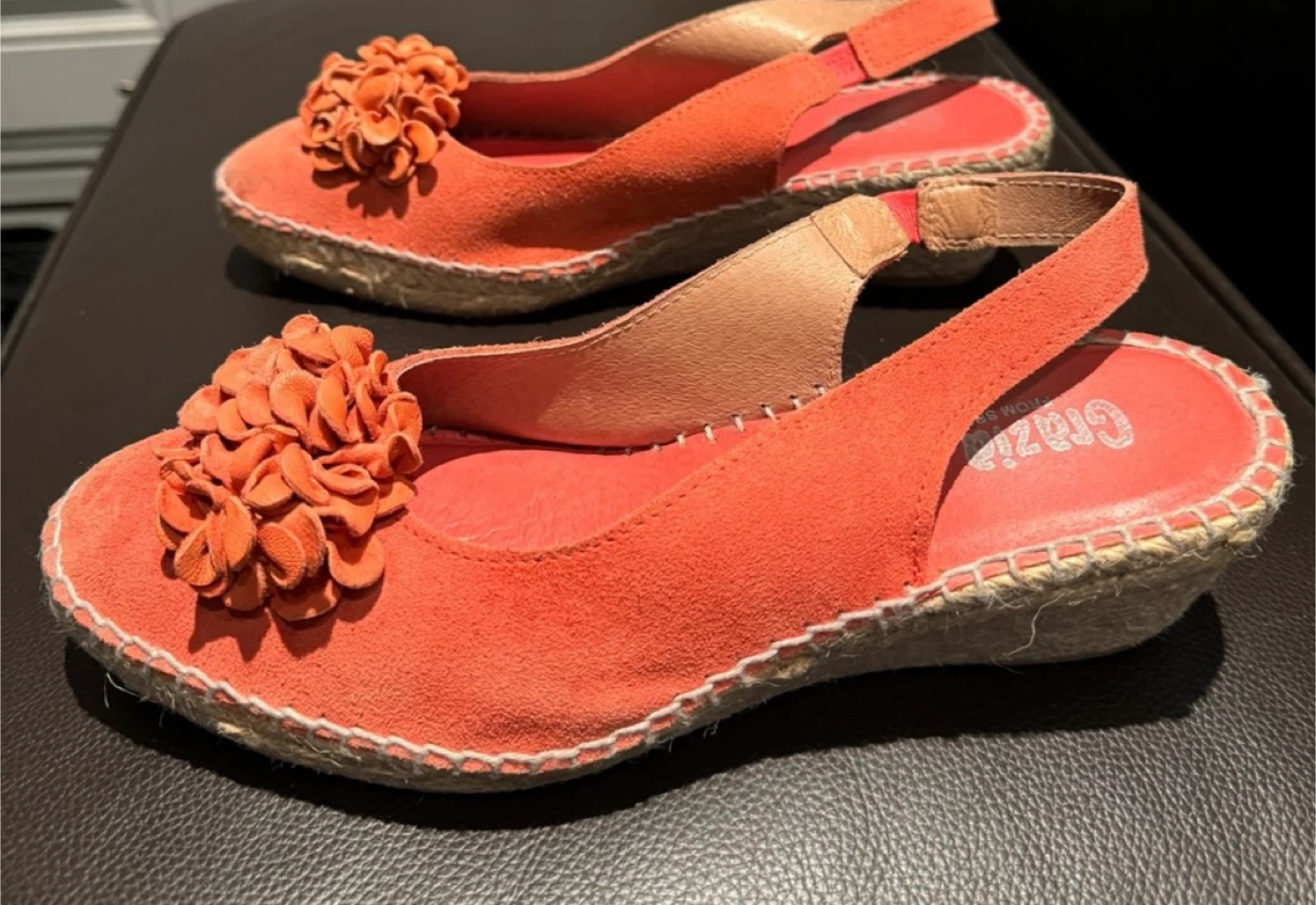 Grazia Orange Espadrille Wedge Sandals - Size 6 - photo 3