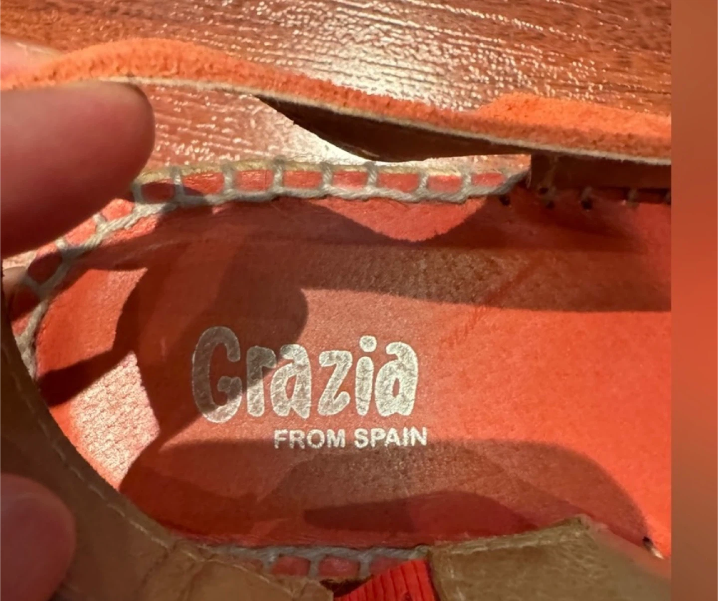 Grazia Orange Espadrille Wedge Sandals - Size 6 - photo 4