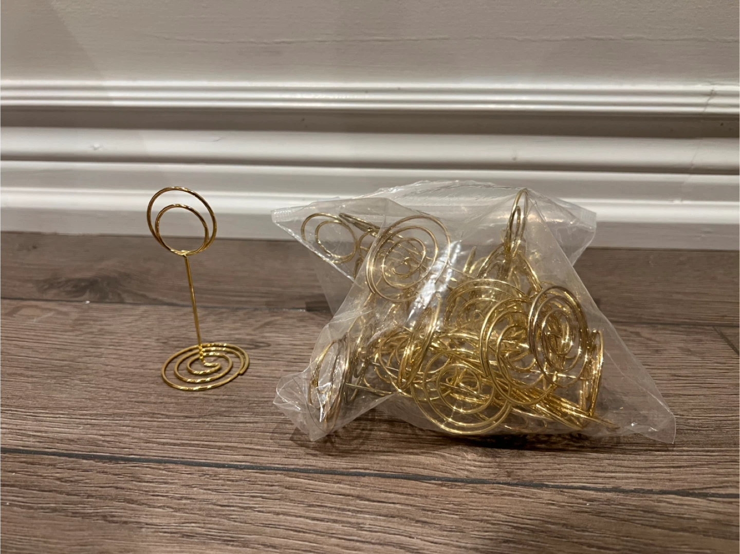 Wedding supplies - gold card stands, ribbon, fairy sticks - photo 2