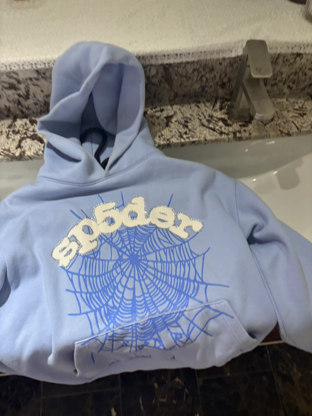 Sp5der Blue Spider Web Hoodie
