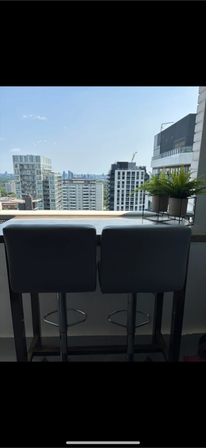 Bar Table and Two Stools Set