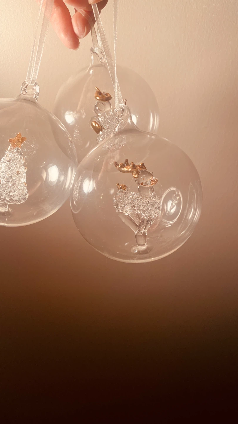 Glass Christmas Ornaments (Set of 3) - photo 2
