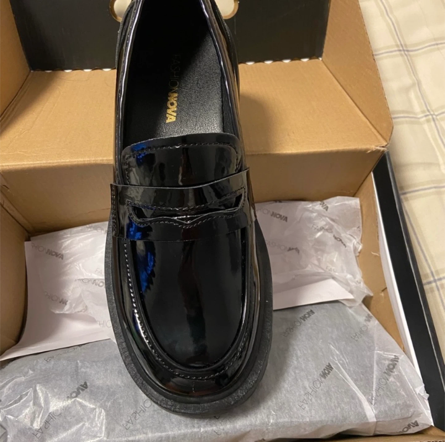 Fashion Nova Black Loafers - Size 8
