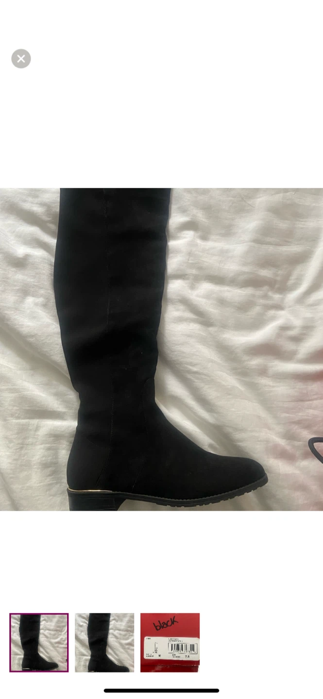 Guess Black Fabric Over-the-Knee Boots - Size 7.5