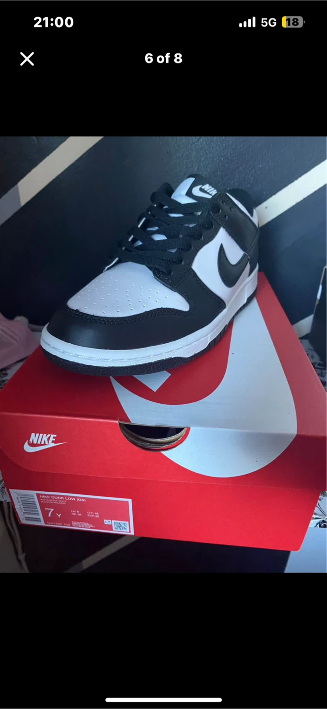 Nike Dunk Low GS Black White Size 7Y - photo 3