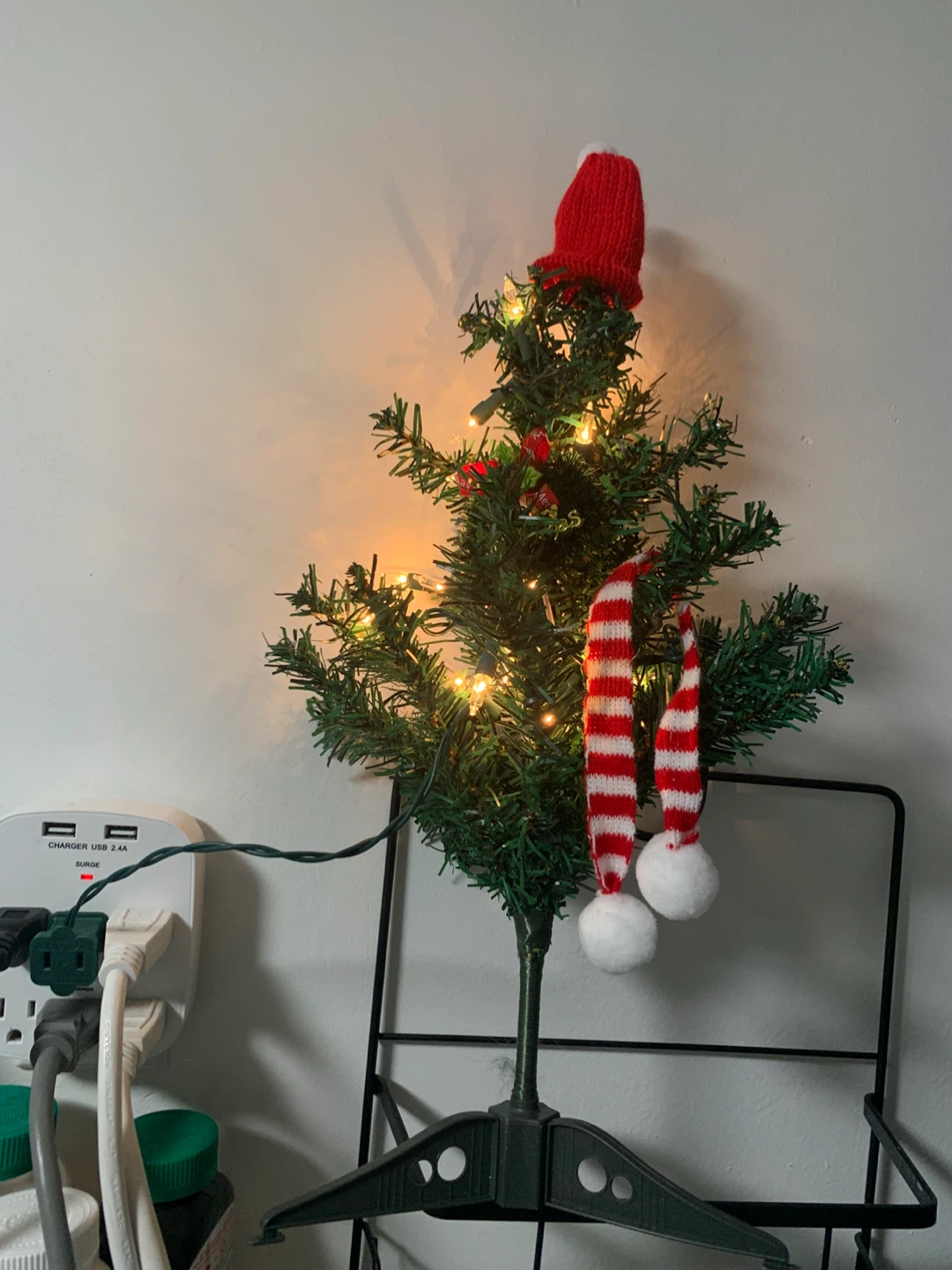 Mini Christmas Tree with Lights & Ornaments