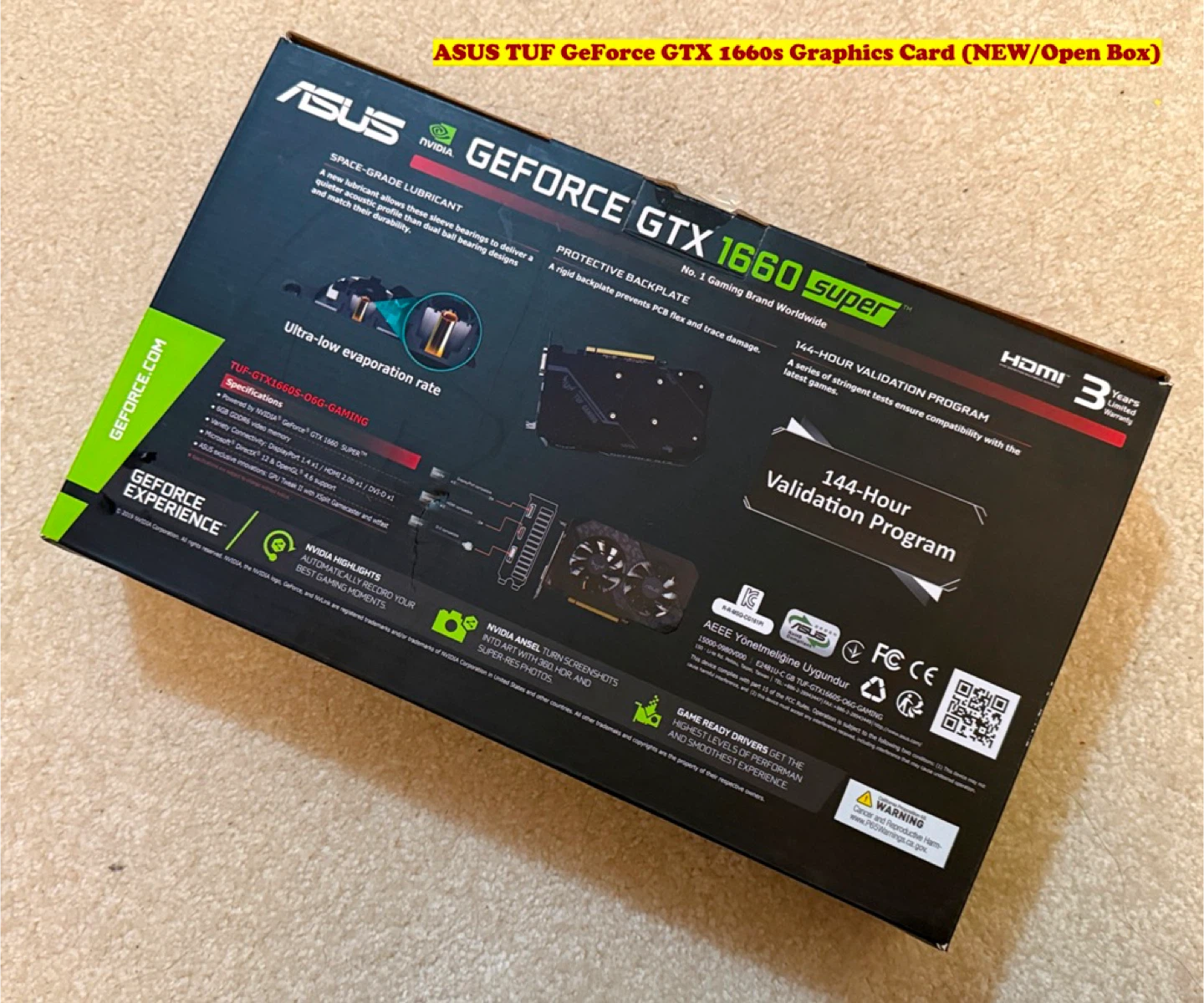 ASUS TUF GeForce GTX 1660s Graphics Card (NEW/Open Box) - photo 2