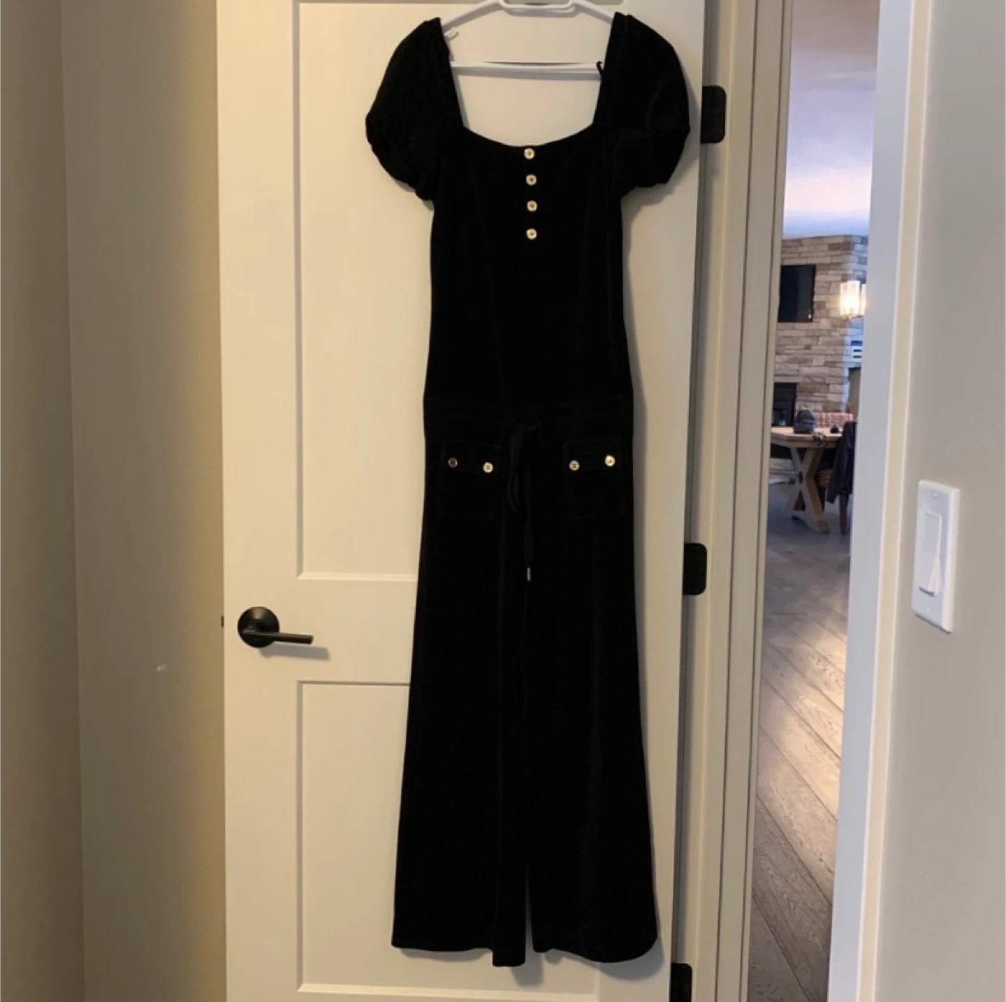 Juicy Couture Vintage Black Velvet Jumpsuit - Size Petite - photo 2