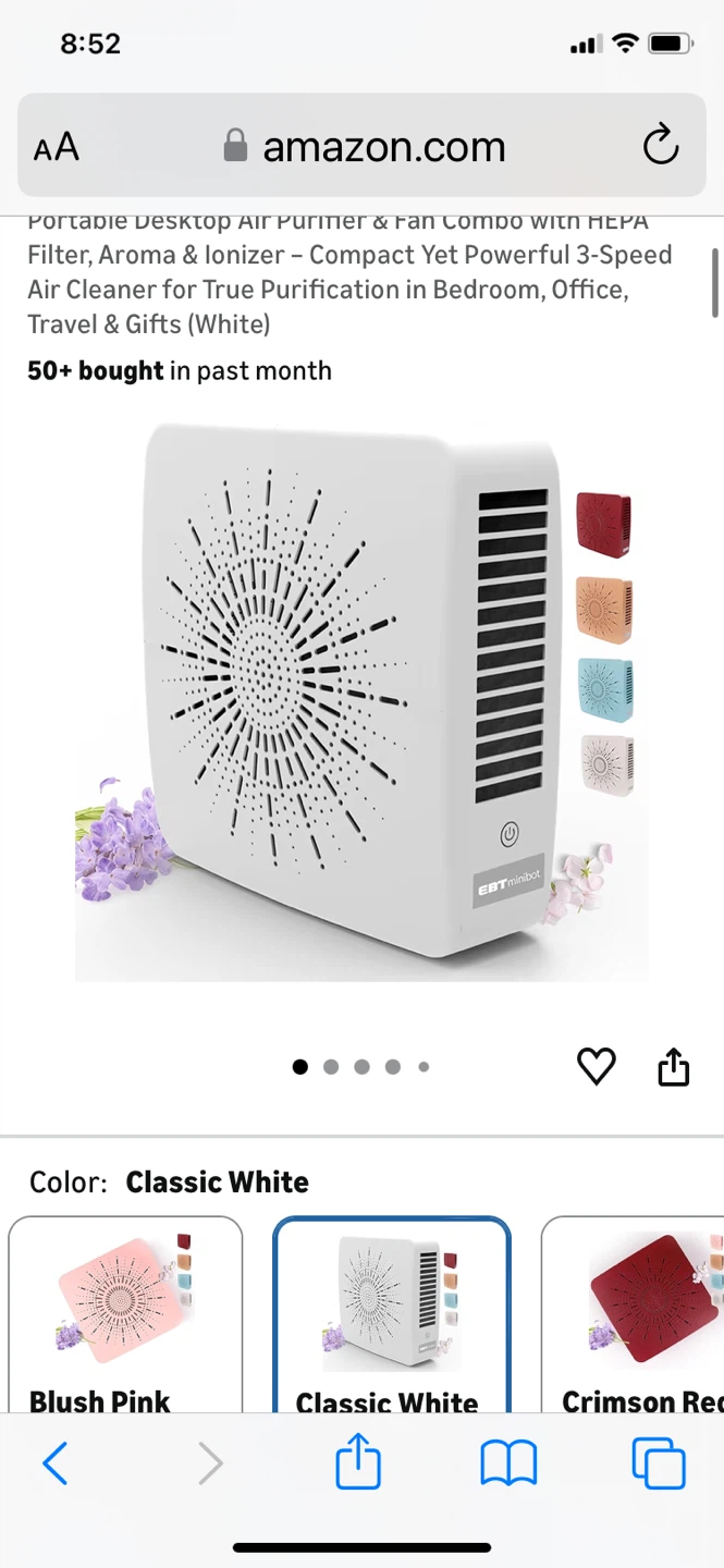 🥕 Brand New-Portable Mini Air Purifier - White