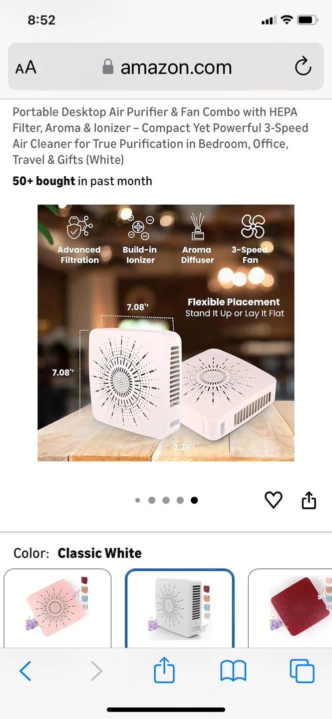 🥕 Brand New-Portable Mini Air Purifier - White - photo 5