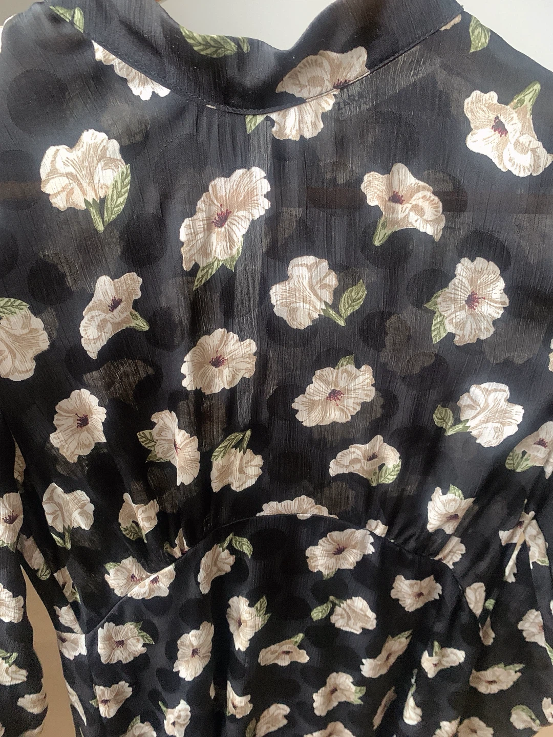 ZARA Black Floral Chiffon Dress – Size S - photo 3
