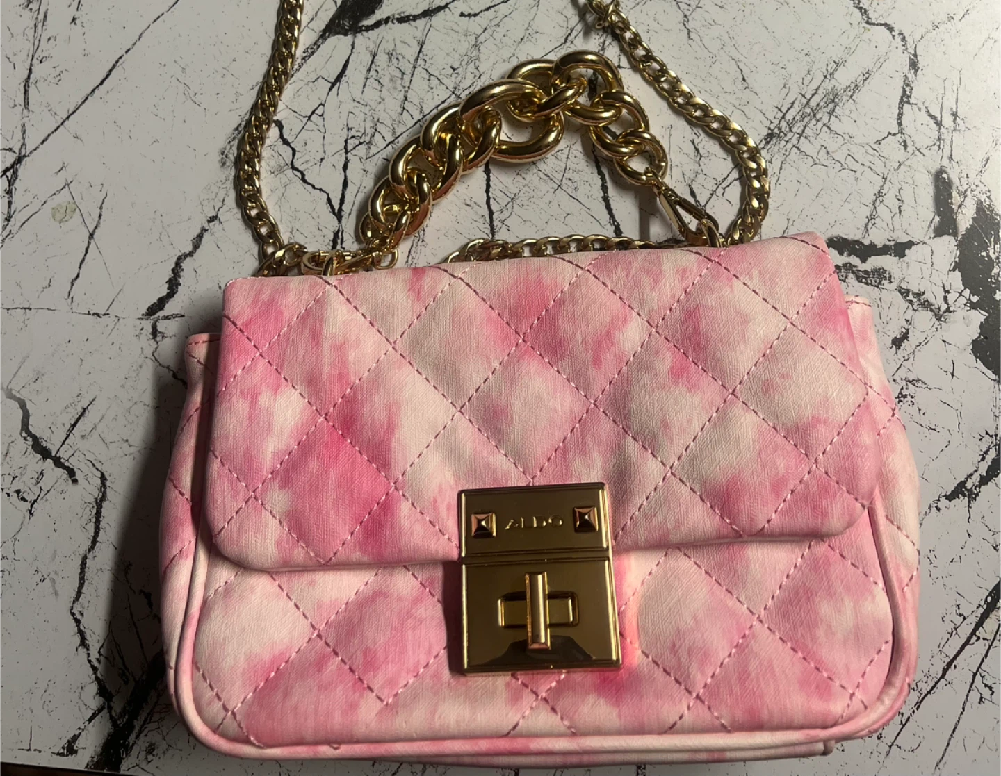 Aldo Pink Quilted Crossbody Bag