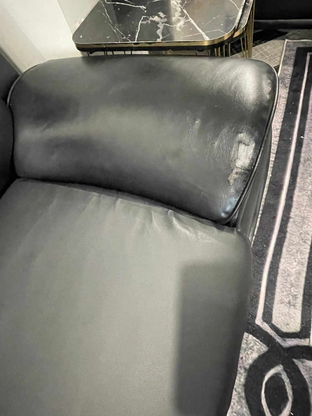Black Leather Sofa Set - photo 5