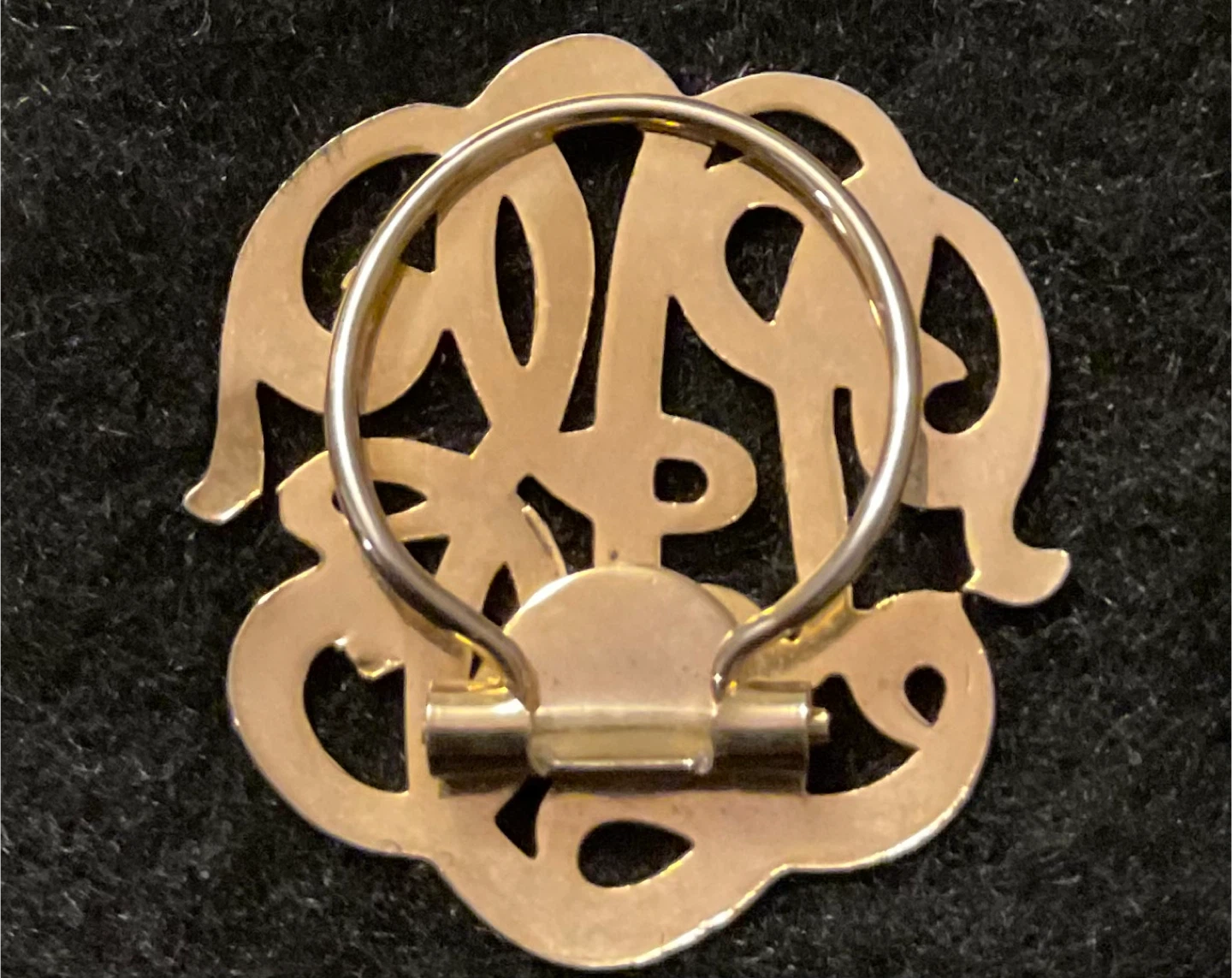 Vintage Gold Tone Monogram Brooch - photo 2