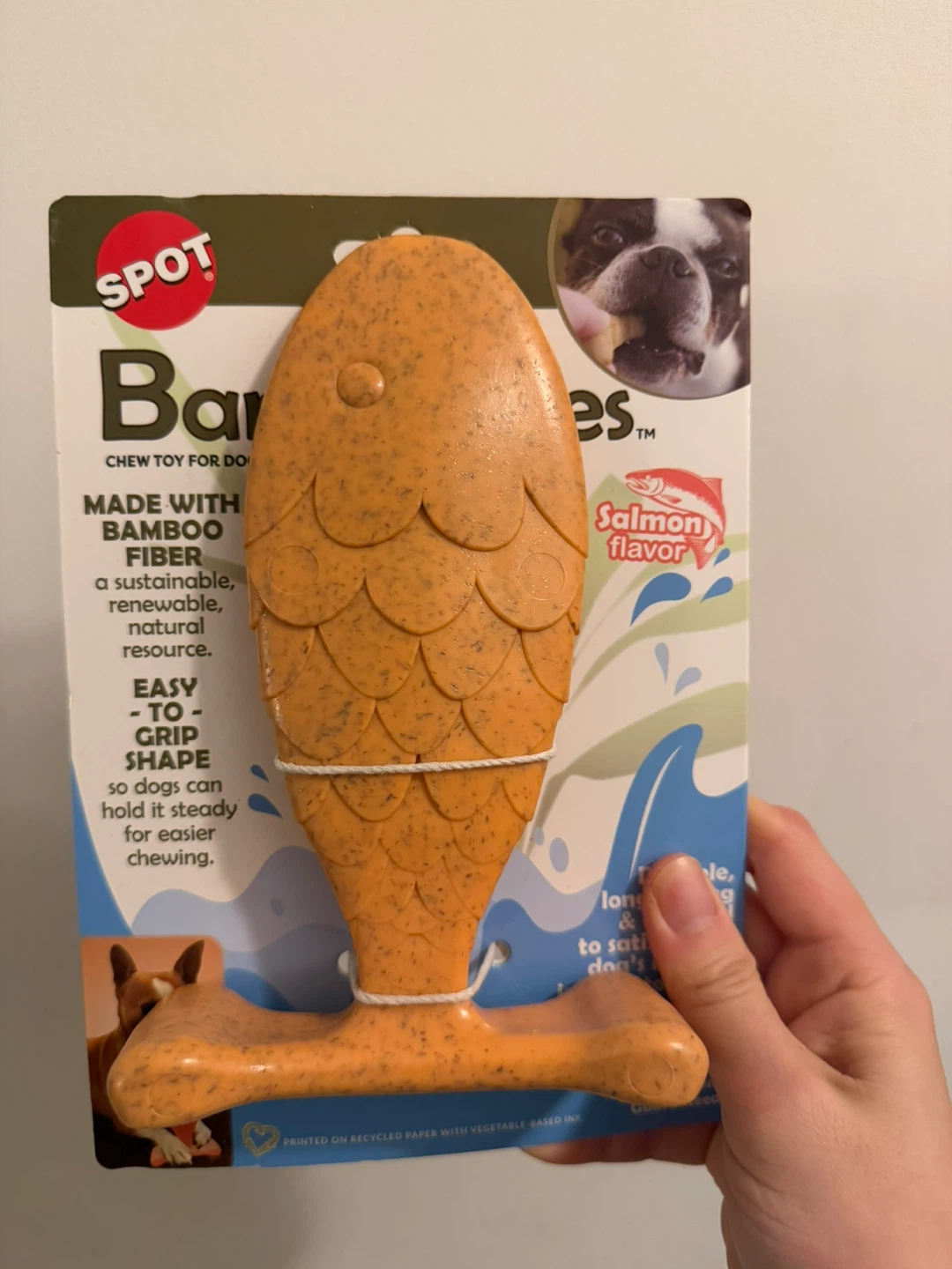 SPOT Bam-bones Fish Salmon Flavor Chew Toy New