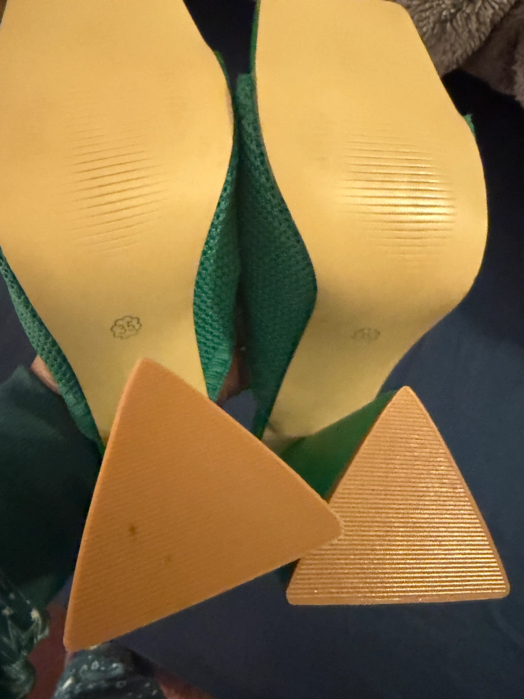 Green Knit Heeled Mules - Size 35