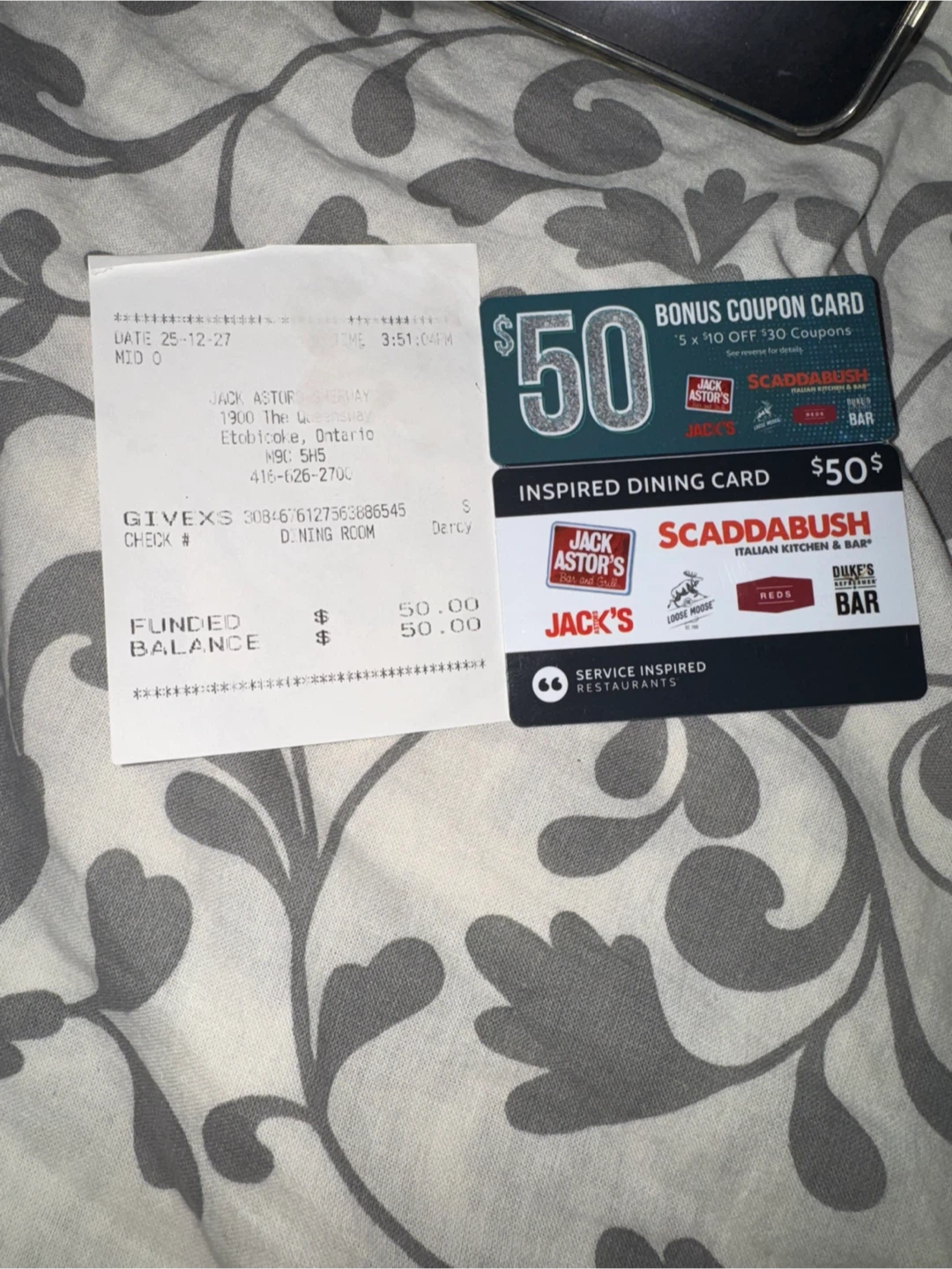 Jack Astor's $50 Giftcard - photo 2