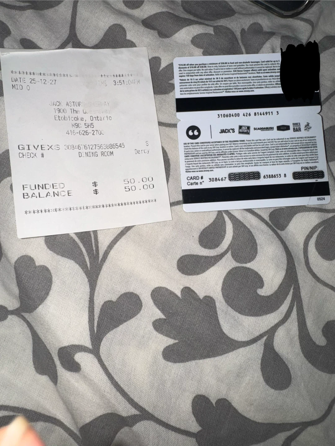 Jack Astor's $50 Giftcard - photo 3