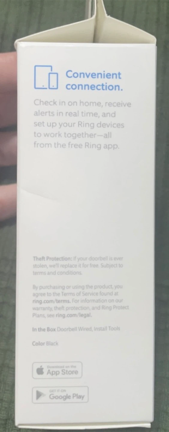 Brand new Ring Doorbell Wired - Black - photo 2