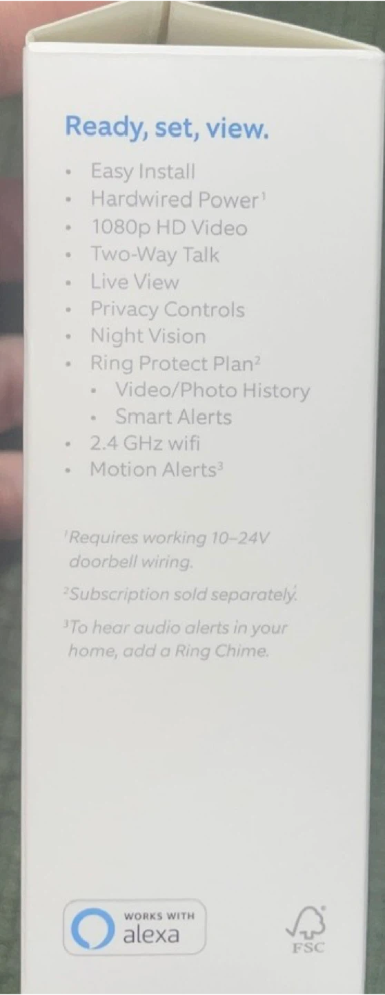 Brand new Ring Doorbell Wired - Black - photo 4