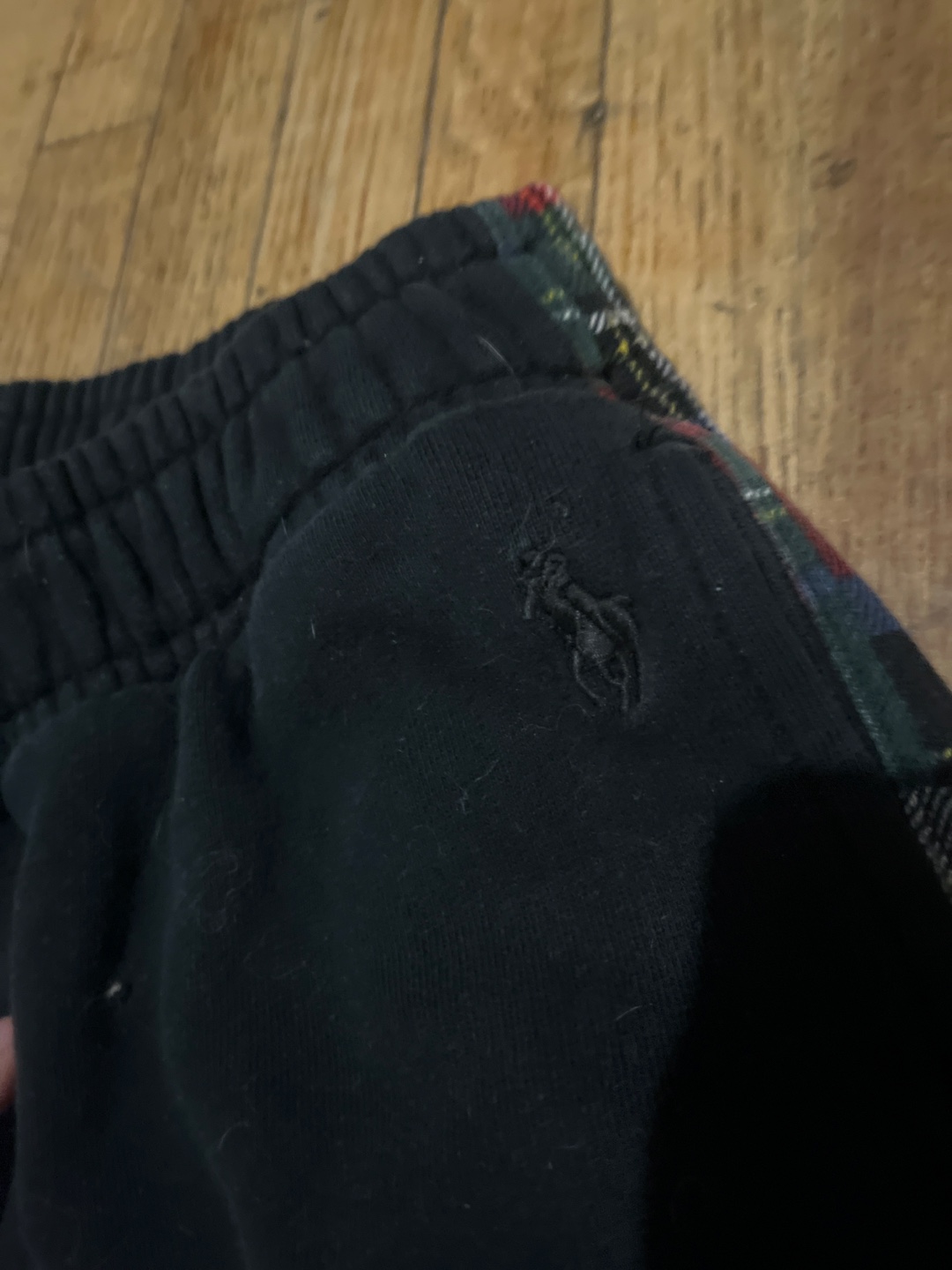 Ralph Lauren Black Plaid Trim Sweatpants - XS