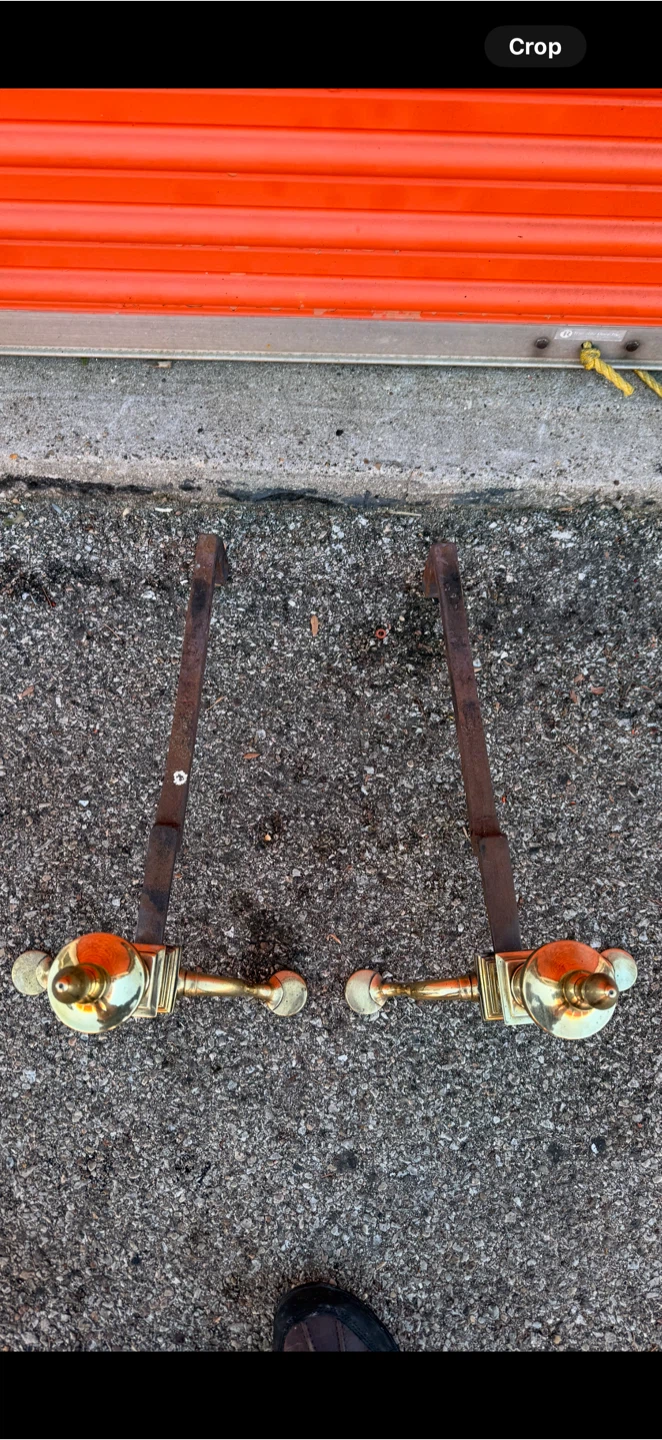 Vintage Brass Fireplace Andirons - photo 4