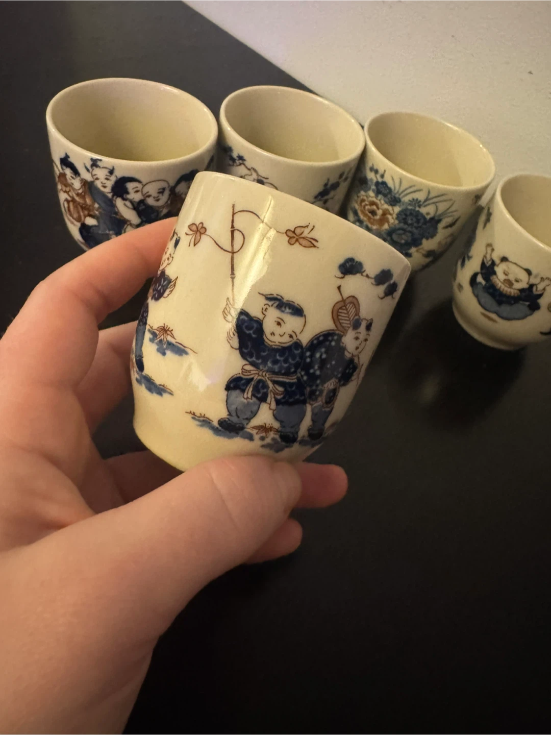 Vintage Japanese Tea Cups - Set of 5 - photo 4