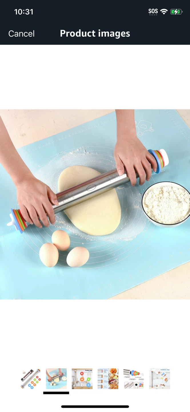 NEW- Rolling Pin with Thickness Rings - photo 3