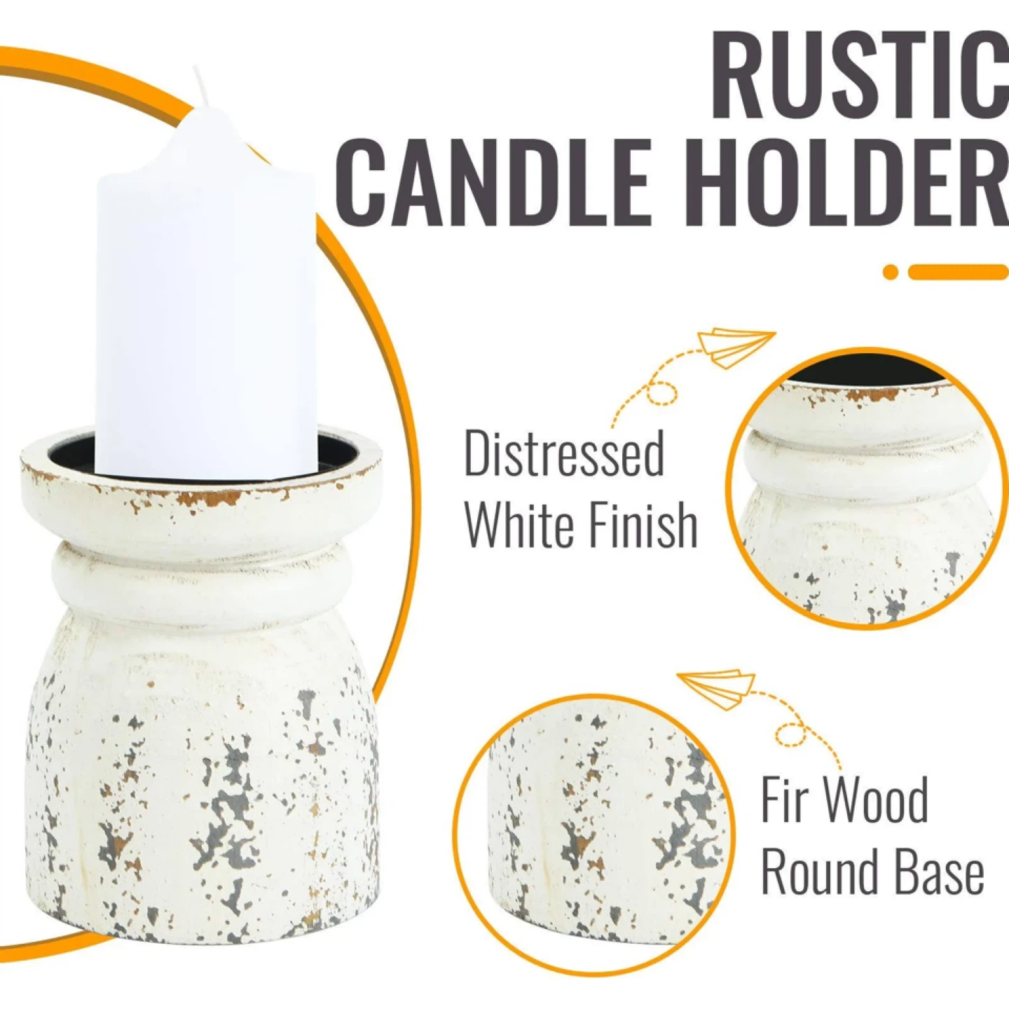 Large Rustic Candle Holder - photo 2