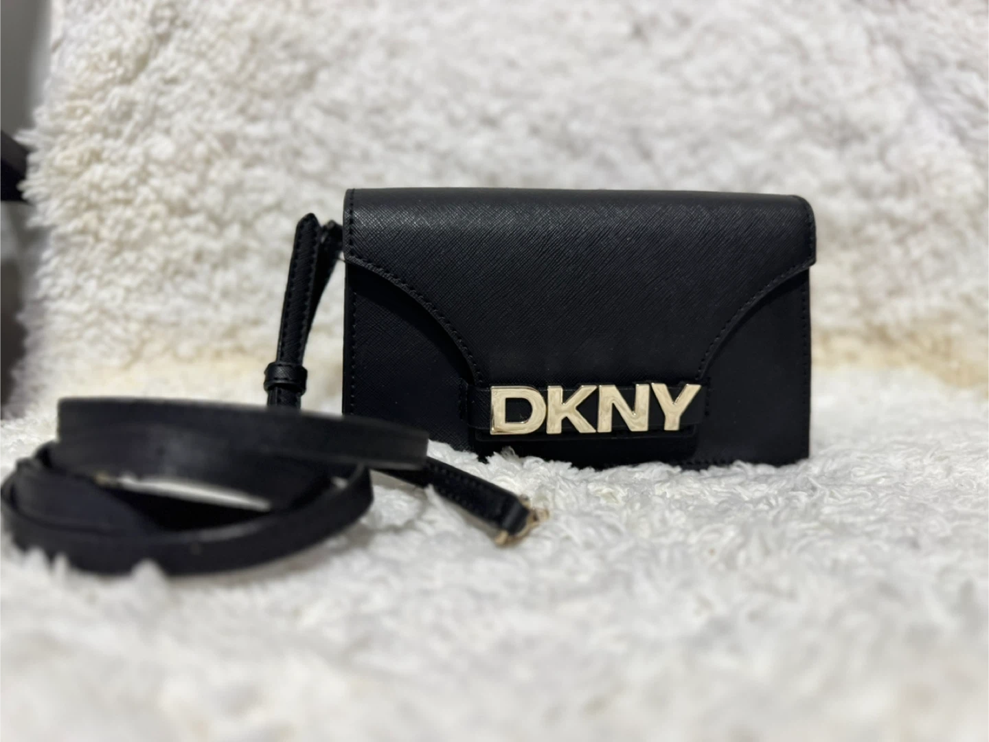 DKNY Avril Black Wallet on a String
